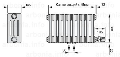 Схема (чертеж) радиатор